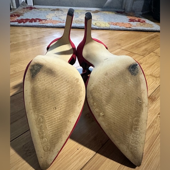 Guess Red Suede Strappy Heel. Size 8. - Picture 5 of 8